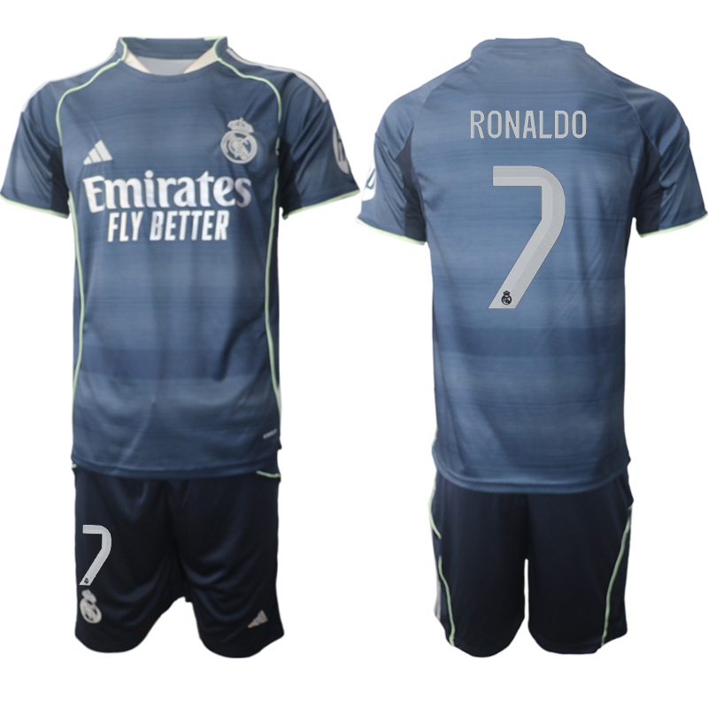 Men 2025-2026 Club Real Madrid away Blue 7 Soccer Jerseys